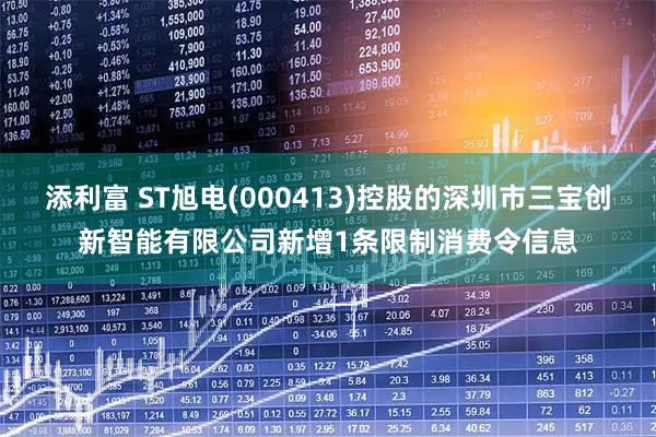 添利富 ST旭电(000413)控股的深圳市三宝创新智能有限公司新增1条限制消费令信息